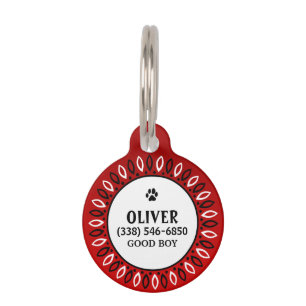 Médaillon Pour Animaux Balise d'identification des animaux - Bandana roug