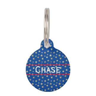 Médaillon Pour Animaux Balise Gold Star American Round Pet