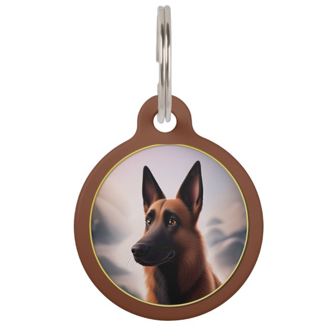 Médaillon Pour Animaux Balise ID animal de compagnie de chien malinois (Devant)