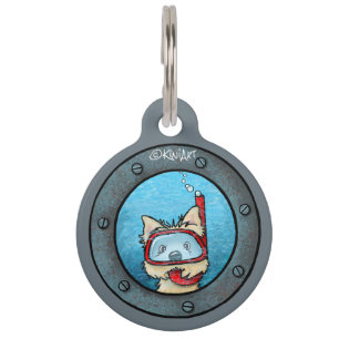 Médaillon Pour Animaux Balise ID animal de compagnie KiniArt Snorkel Cair