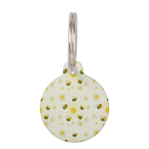 Médaillon Pour Animaux Balise ID chien abeilles et fleurs