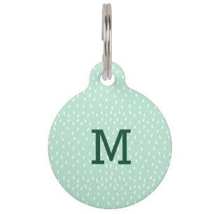 Médaillon Pour Animaux Balise ID personnalisé vert de menthe