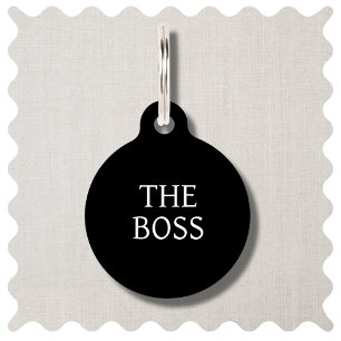 Médaillon Pour Animaux Balise moderne Boss Custom Chig Round Pet