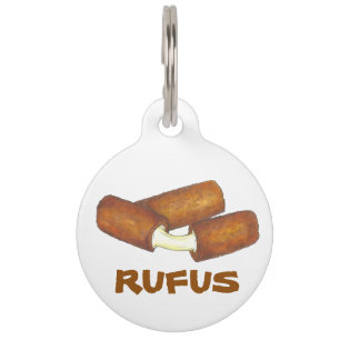 Médaillon Pour Animaux Balise Mozzarella Sticks Fromage Junk Food Pet
