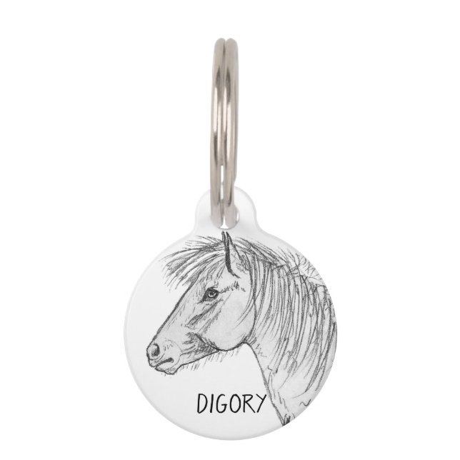 Médaillon Pour Animaux Balise Nom du faisceau équestre (Devant)