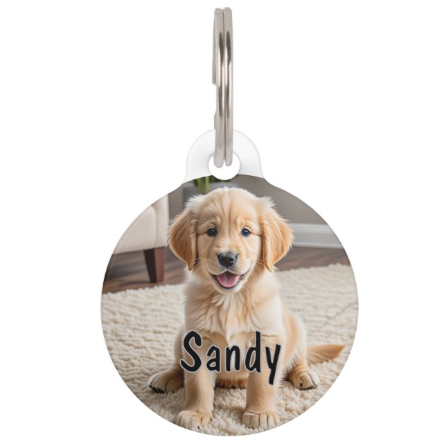 Médaillon Pour Animaux Balise Personnalisable pour animal de compagnie ro (Devant)