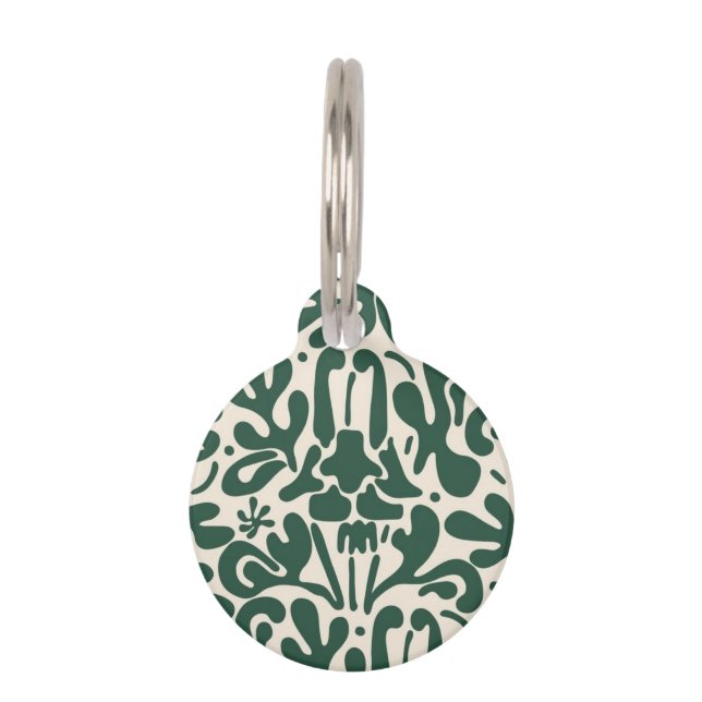 Médaillon Pour Animaux Balise Pet Arrondi Floral - ID Pastel personnalisé (Devant)