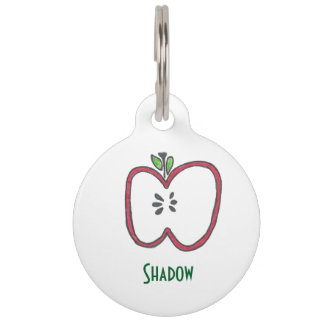 Médaillon Pour Animaux Balise Pomme rouge