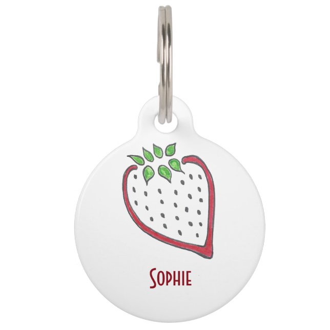 Médaillon Pour Animaux Balise Red Strawberry (Devant)