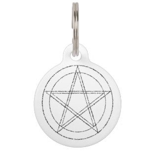 Médaillon Pour Animaux Balise simple pour animal de compagnie Pentagram