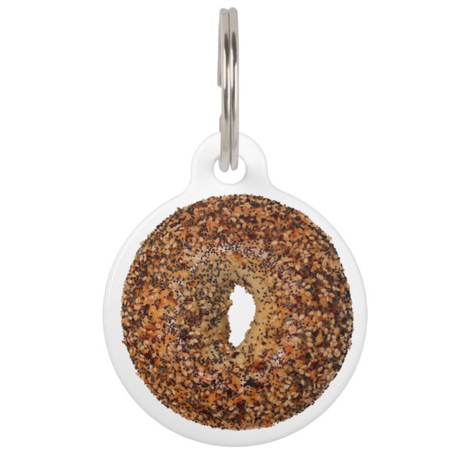 Médaillon Pour Animaux Balise Tout Bagel Personnaliser l'ID animal (Devant)