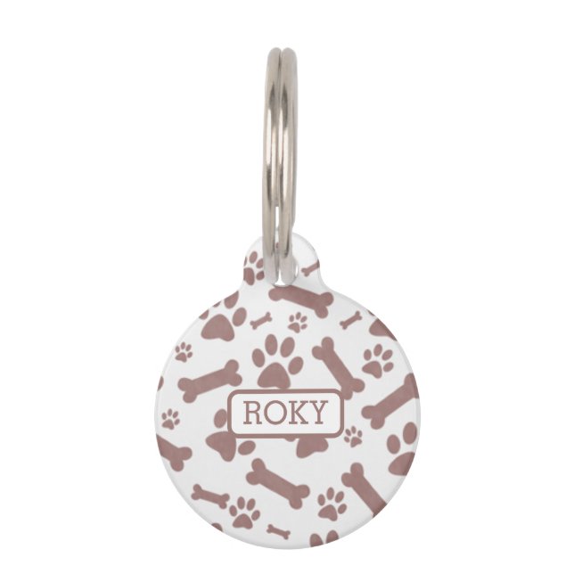 Médaillon Pour Animaux Balises d'ID de chien personnalisées avec nom et c (Devant)