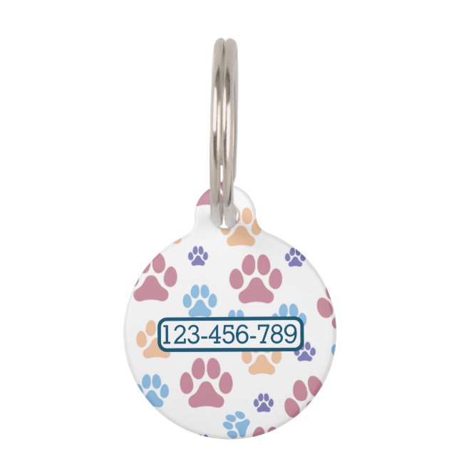 Médaillon Pour Animaux Balises d'ID de chien personnalisées avec nom et c (Dos)
