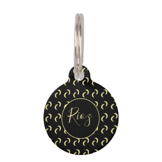 Médaillon Pour Animaux Banana Motif Nom noir