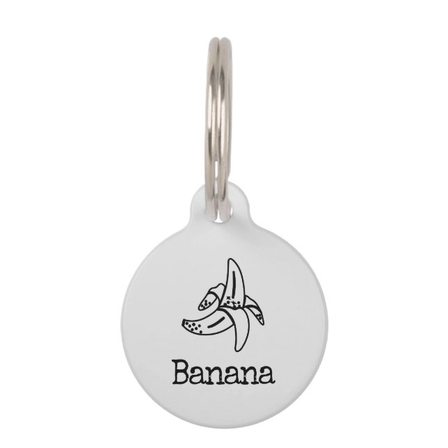 Médaillon Pour Animaux Banane singe ouverte (Devant)