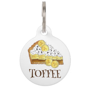 Médaillon Pour Animaux Banoffe Banana Toffee Pie Slice UK British Food
