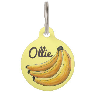 Médaillon Pour Animaux Bassin jaune de bananes Fruit de banane