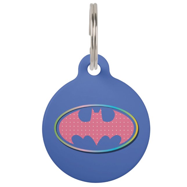 Médaillon Pour Animaux Batman | Logo Pink Polka Dot (Devant)