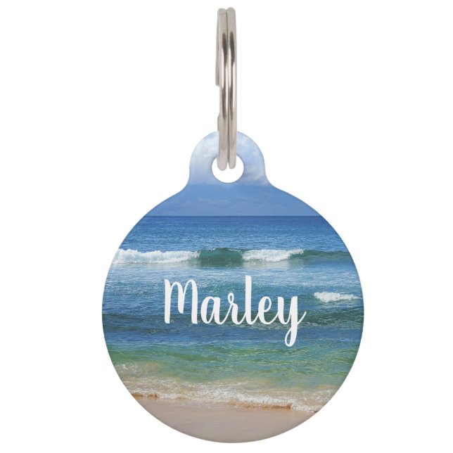 Médaillon Pour Animaux Beau océan bleu de Maui (Devant)