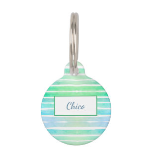Médaillon Pour Animaux Belle Motif Coloré Grilles Rose Bleu Vert