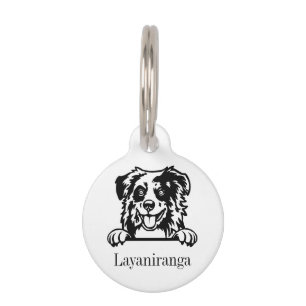 Médaillon Pour Animaux berger australien étiquette de nom personnalisée