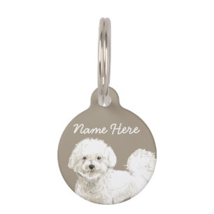 Médaillon Pour Animaux Bichon Frise Chien blanc Cute Curt Curl