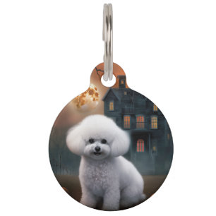 Médaillon Pour Animaux Bichon Frise Halloween effroi