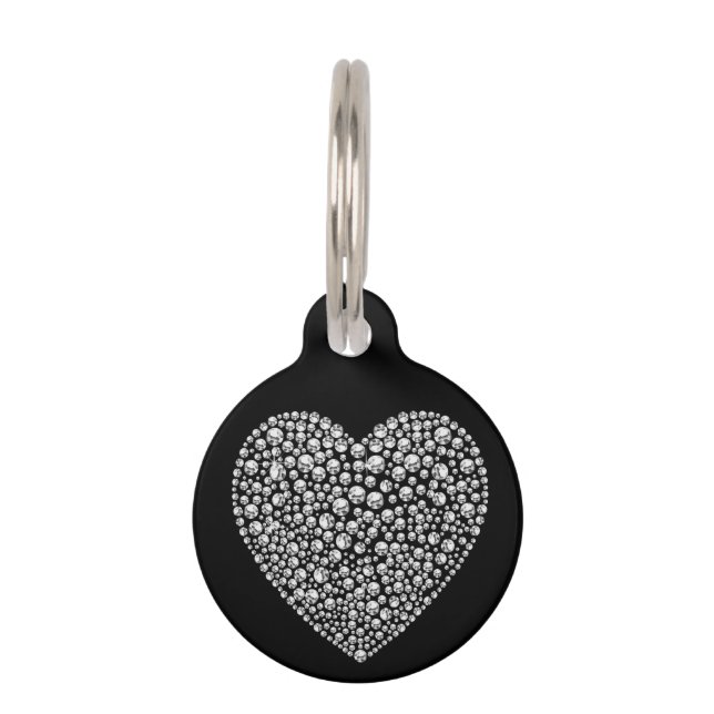 Médaillon Pour Animaux Bing Diamond Heart Chien Chat Pet ID perdu (Devant)