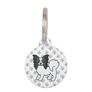 Médaillon Pour Animaux Black And White Papillon Cute Cartoon & Animaux