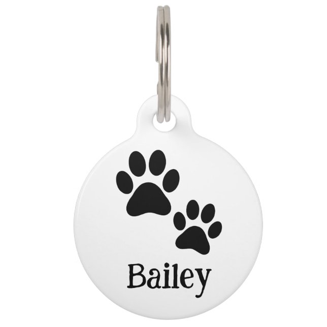 Médaillon Pour Animaux Black Pet Paw Simple (Bailey) (Devant)