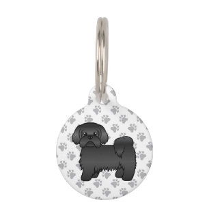 Médaillon Pour Animaux Black Shih Tzu Cute Cartoon Dog & Pet's Info