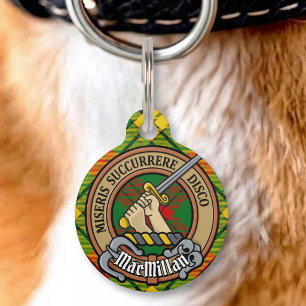 Médaillon Pour Animaux Blason du clan MacMillan sur tartan