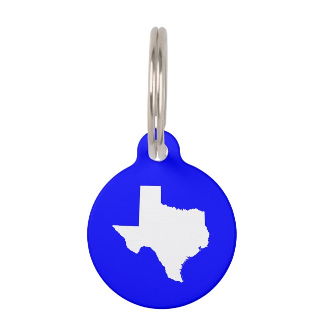 Médaillon Pour Animaux Bleu et blanc Texas (Devant)