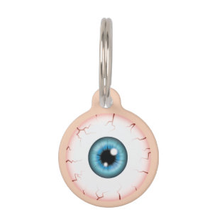 Médaillon Pour Animaux Bleu Iris Eyeball Blooshot OEil Halloween Eyeball