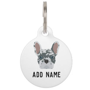 Médaillon Pour Animaux Bleu Merle French Bulldog
