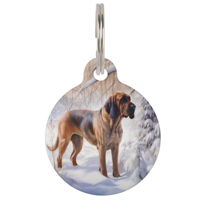 Médaillon Pour Animaux Bloodhof Laisser Neige Noël (Devant)