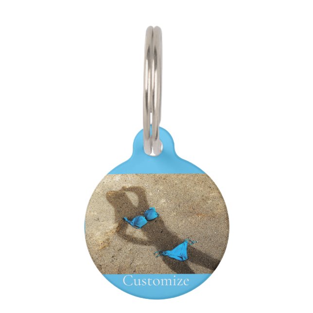 Médaillon Pour Animaux Blue Bikini Beach Sand Thunder_Cove (Devant)