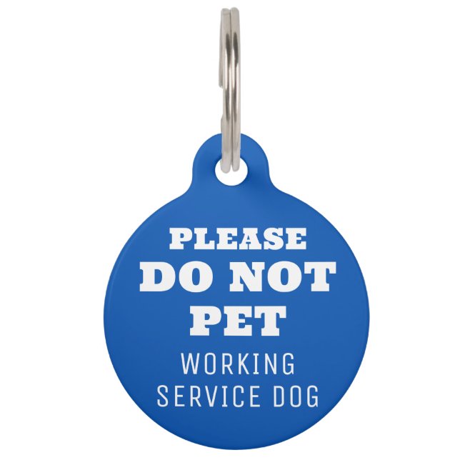 Médaillon Pour Animaux Blue Do Not Pet Service Chien (Devant)