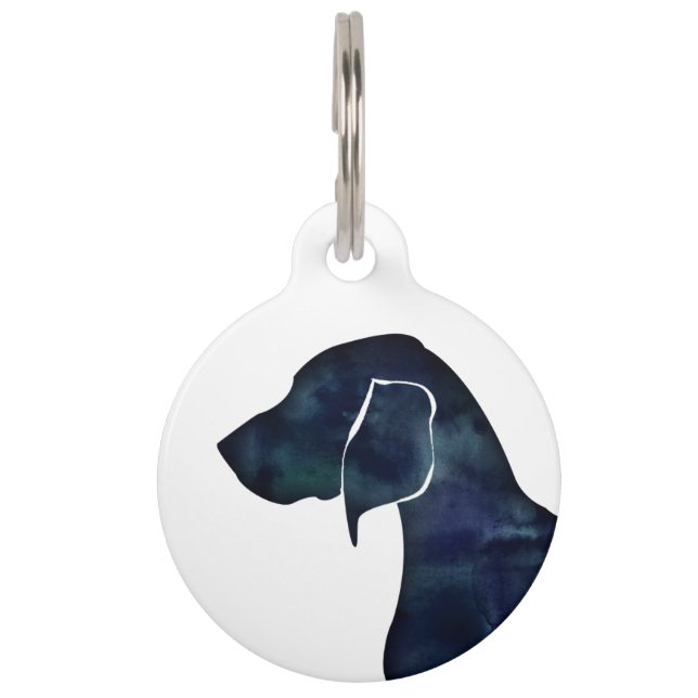 Médaillon Pour Animaux Bluetick Coonhound Chien Aquarelle Noire Silhouett (Devant)