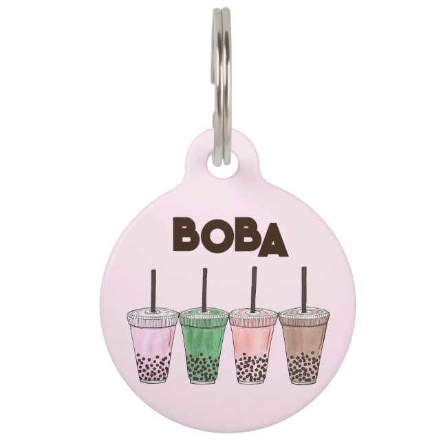 Médaillon Pour Animaux Boba Bubble Tapioca Pearl Lait Thé Boisson de lait (Devant)