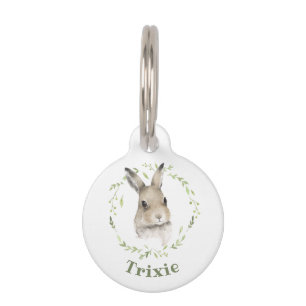 Médaillon Pour Animaux Bois Animaux Lapin Lapin Wreath Aquarelle 