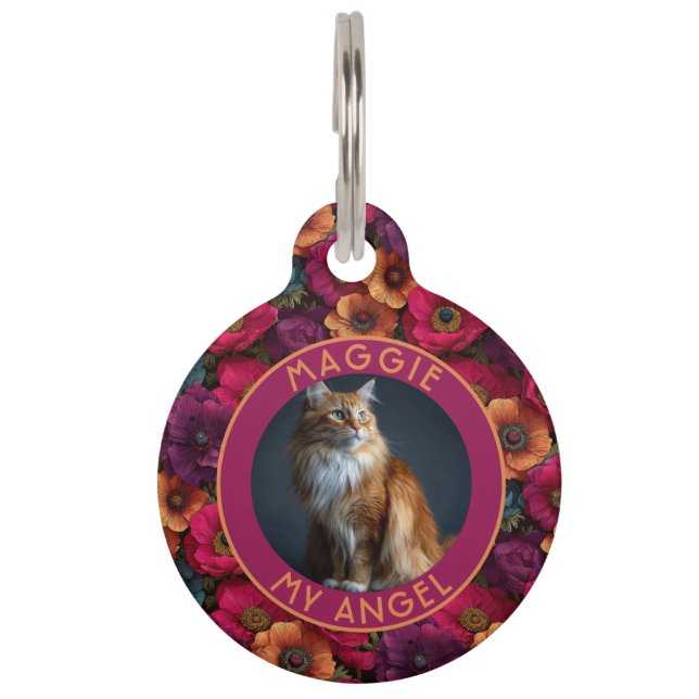 Médaillon Pour Animaux Bold Pet Lover Gift Anemone Print (Devant)