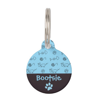 Médaillon Pour Animaux Bones de poisson et souris chat animal de compagni