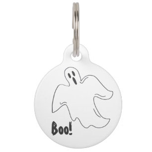 Médaillon Pour Animaux Boo Halloween Fantôme Imprimer Trick ou dégustatio