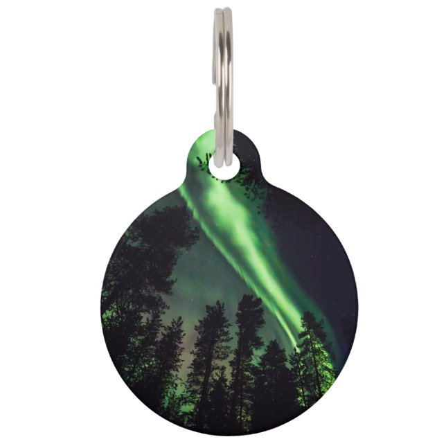 Médaillon Pour Animaux Borealis de l'aurore en Laponie finlandaise (Devant)