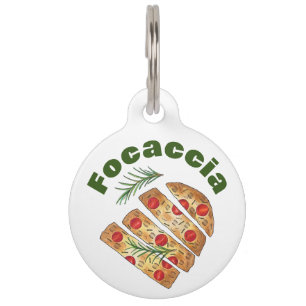 Médaillon Pour Animaux Boulangerie italienne Focaccia Huile d'olive Pain