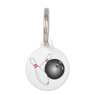 Médaillon Pour Animaux Boule de Bowling et Pins