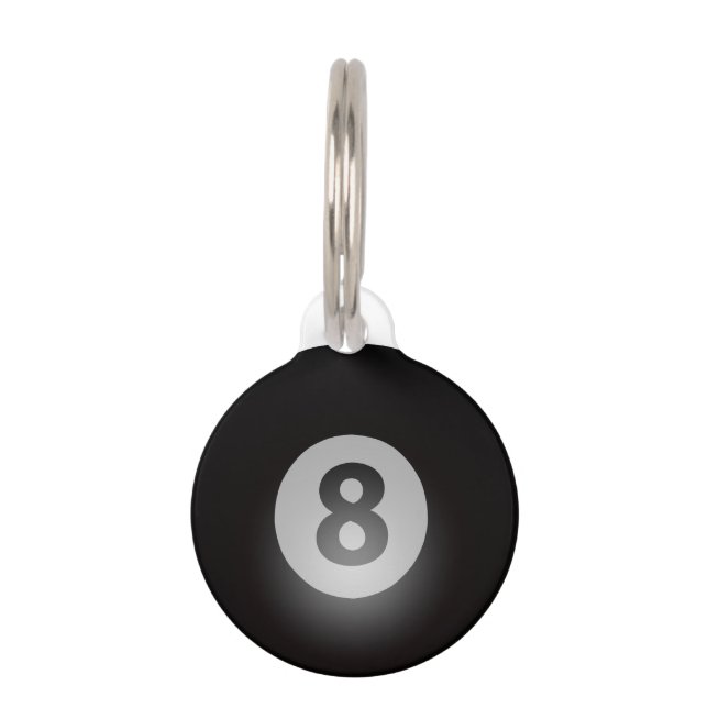 Médaillon Pour Animaux Boule de la boule de billard huit (Devant)