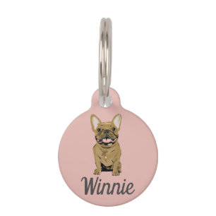 Médaillon Pour Animaux Bouledogue français fauve