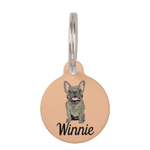 Médaillon Pour Animaux Bouledogue Français Gris